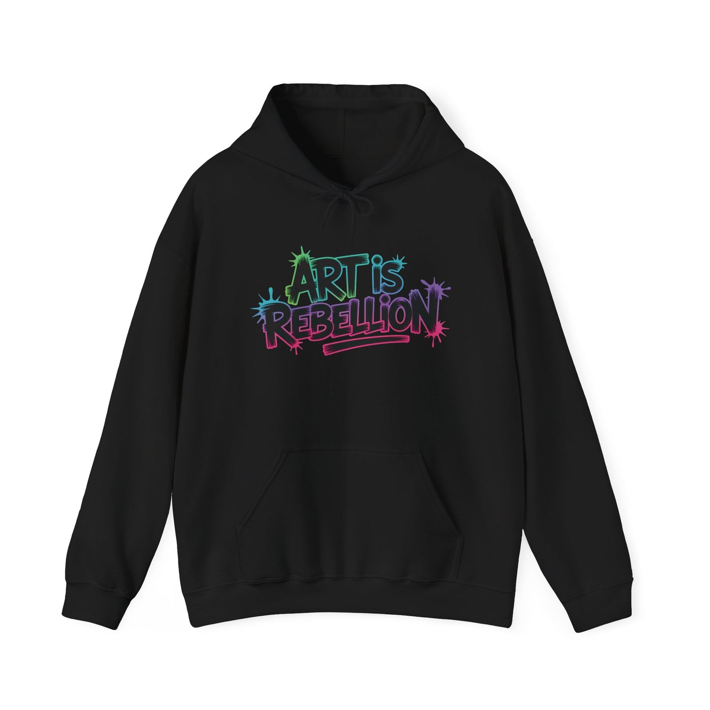Art Is Rebellion Hoodie, Women's Graffiti Street Art Hooded Sweatshirt, Rebel Graphic Statement Pullover, Heavy Blend™ Hooded Sweatshirt
