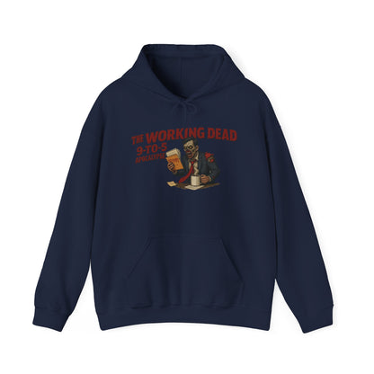 The Working Dead 9-to-5 Apocalypse Hoodie, Men's Horror Office Zombie Sweatshirt, Halloween Zombie Work Top