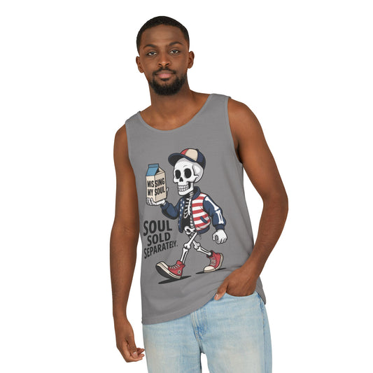 Funny Skeleton Tank Top, Soul Sold Separately Muscle Tee, Missing My Soul Graphic Shirt, Gothic Streetwear Workout Top