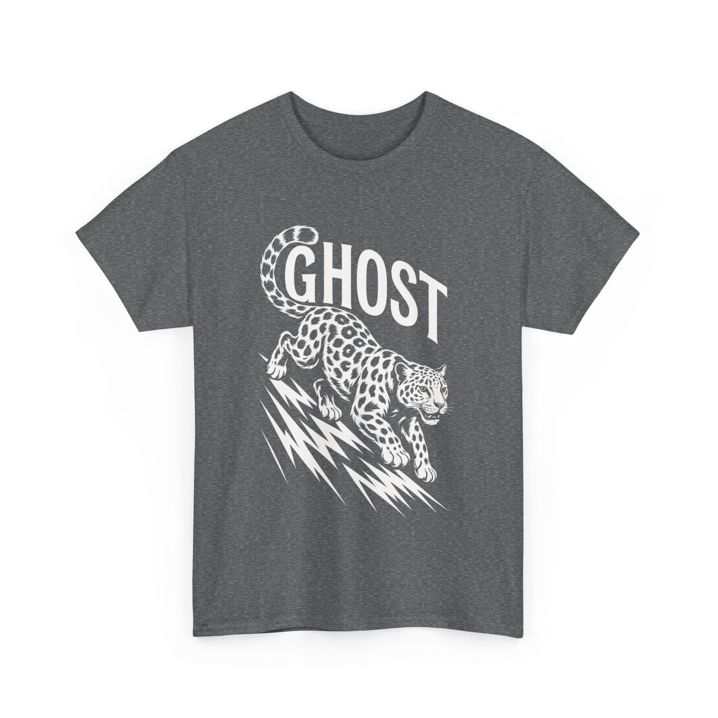 Ghost Leopard Graphic Tee, Mens T-Shirt, Casual Wear, Animal Print Top, Gift for Cat Lovers, Halloween Outfit