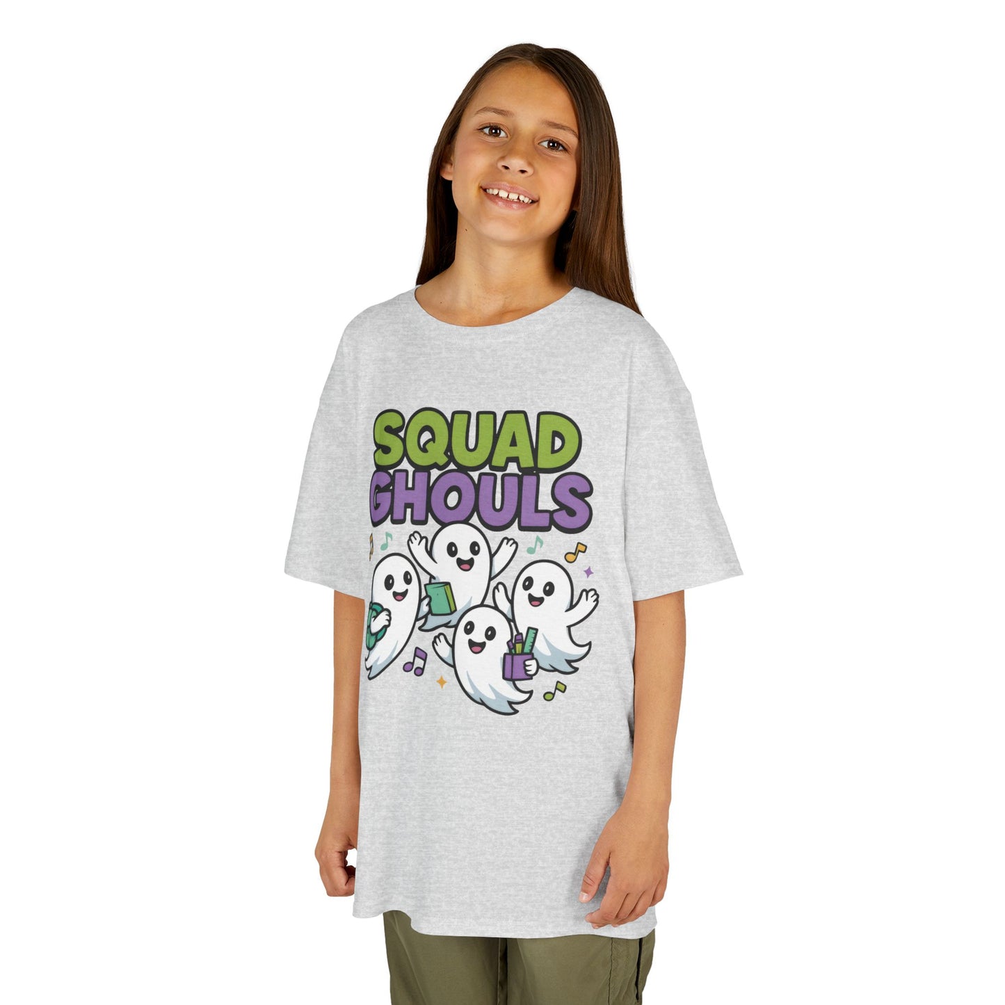 Kids Squad Ghouls T-Shirt, Cute Ghost Friends School Shirt, Halloween Back to School Tee for Boys & Girls
