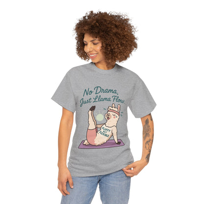 No Drama Llama Yoga Tee, Funny Yoga Llama T-Shirt for Women, Gift for Yoga Lovers, Fun Yoga T-Shirt for Animal Lovers, Humor Shirt