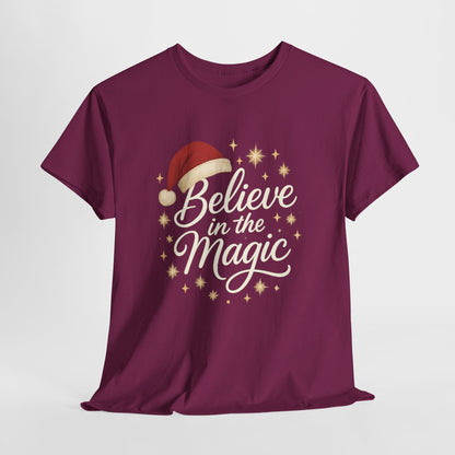 Believe in the Magic Christmas Women's Shirt, Santa Hat Holiday Tee