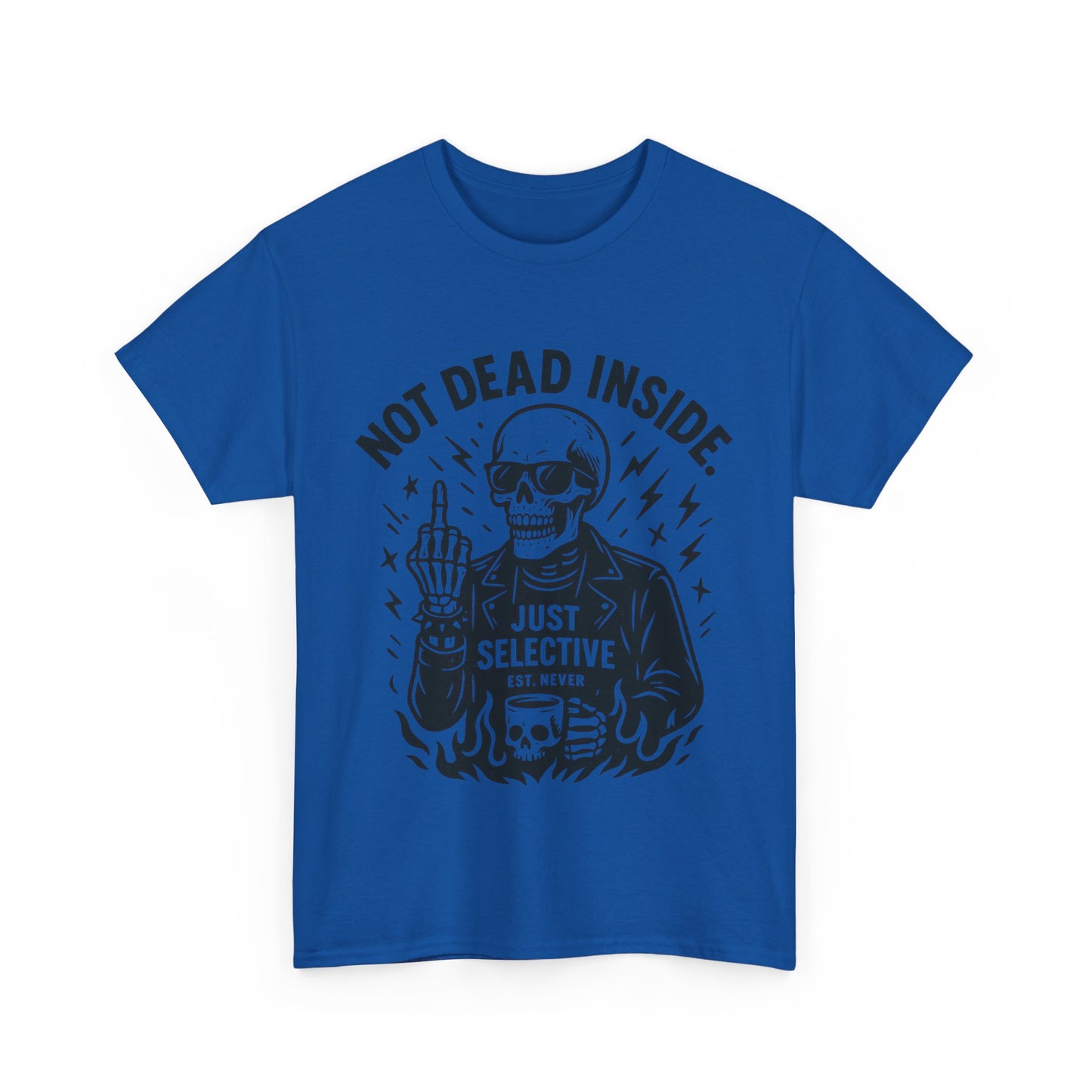 Mens Dark Humor Graphic Shirt, Not Dead Inside, Funny Graphic Shirt for Casual Wear, Gifts for Him, Halloween, Occasions, Funny Skeleton Tee