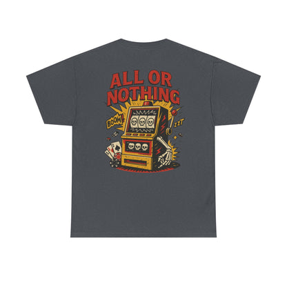 Mens Front Back print tee, Gambling Shirt, Casino Style Tee, Poker Lover Gift, Gaming Apparel, Slot Machine Graphic, Gambling Gift