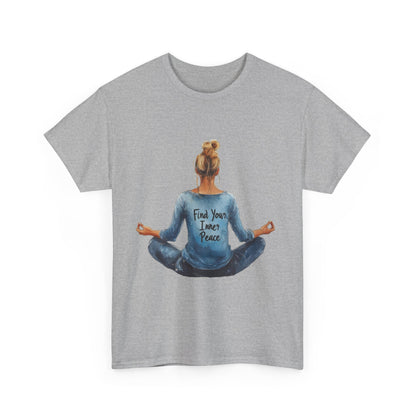 Find Your Inner Peace Unisex Heavy Cotton Tee, Motivational Shirt, Meditation Apparel, Relaxation Gift, Casual Wear, Mindfulness Tee