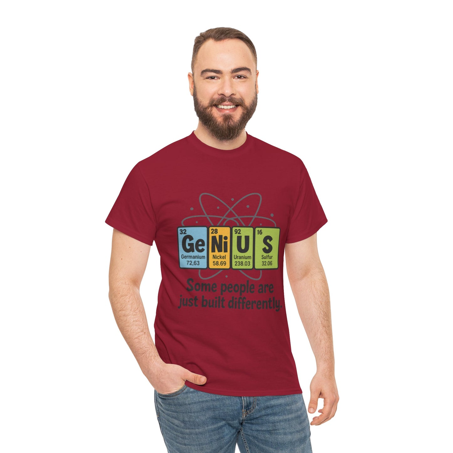 Funny Mens Genius T-Shirt, Periodic Table Nerd Shirt, Science Humor Tee for Smart Guys, Perfect Gift for Science Lovers