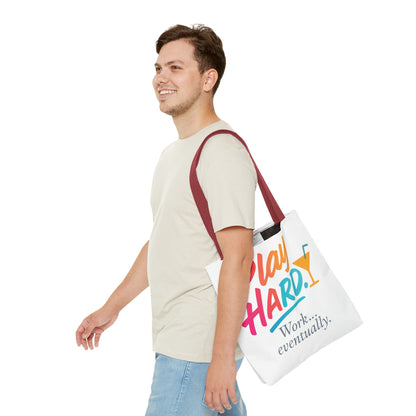 Play Hard Tote Bag - Fun, Stylish, Tote for Work & Play, Summer, Gift, Beach Bag, Everyday Carry, Beach Weekender Bag, large canvas bag