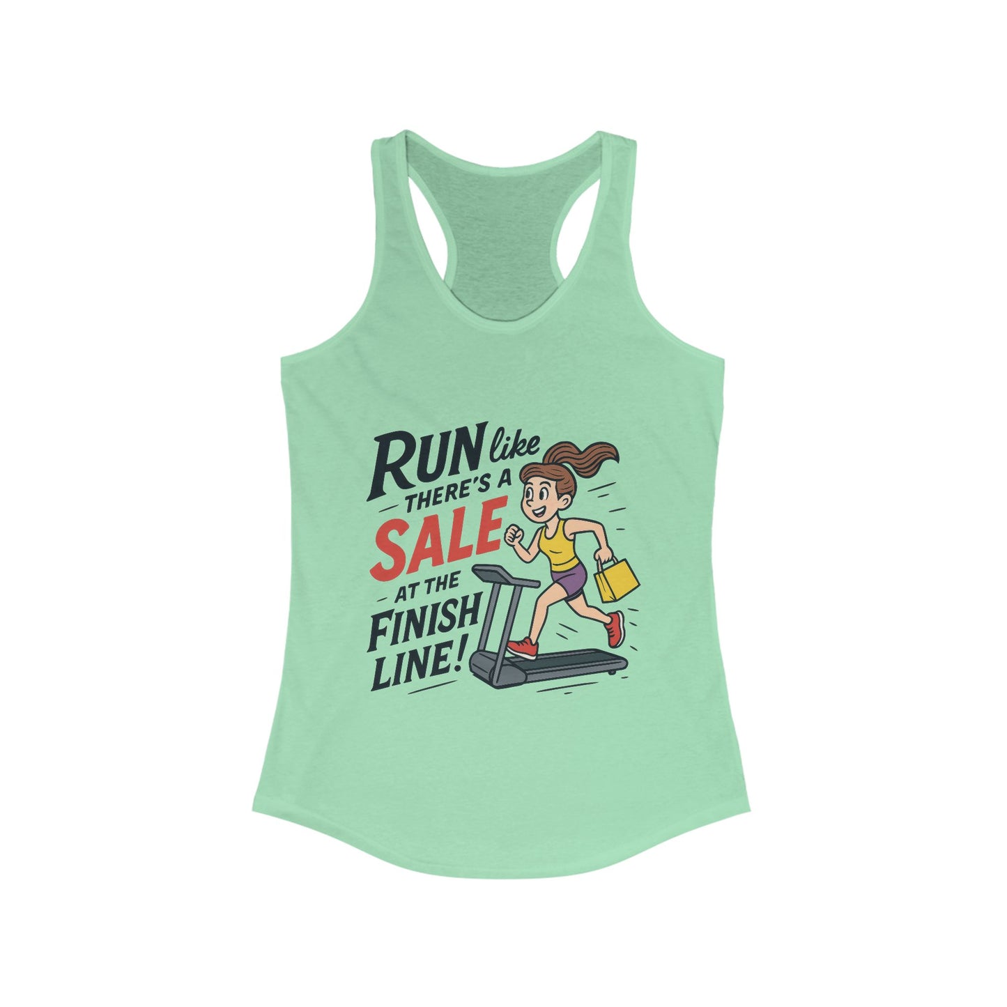 Motivational Fitness Tank Top, Workout Shirt, Gym Tank, Funny Exercise Top, Funny Shopping and Running Tee, Treadmill Runner Shirt for Her