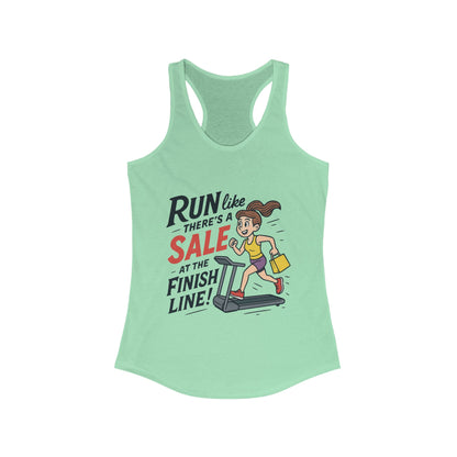 Motivational Fitness Tank Top, Workout Shirt, Gym Tank, Funny Exercise Top, Funny Shopping and Running Tee, Treadmill Runner Shirt for Her