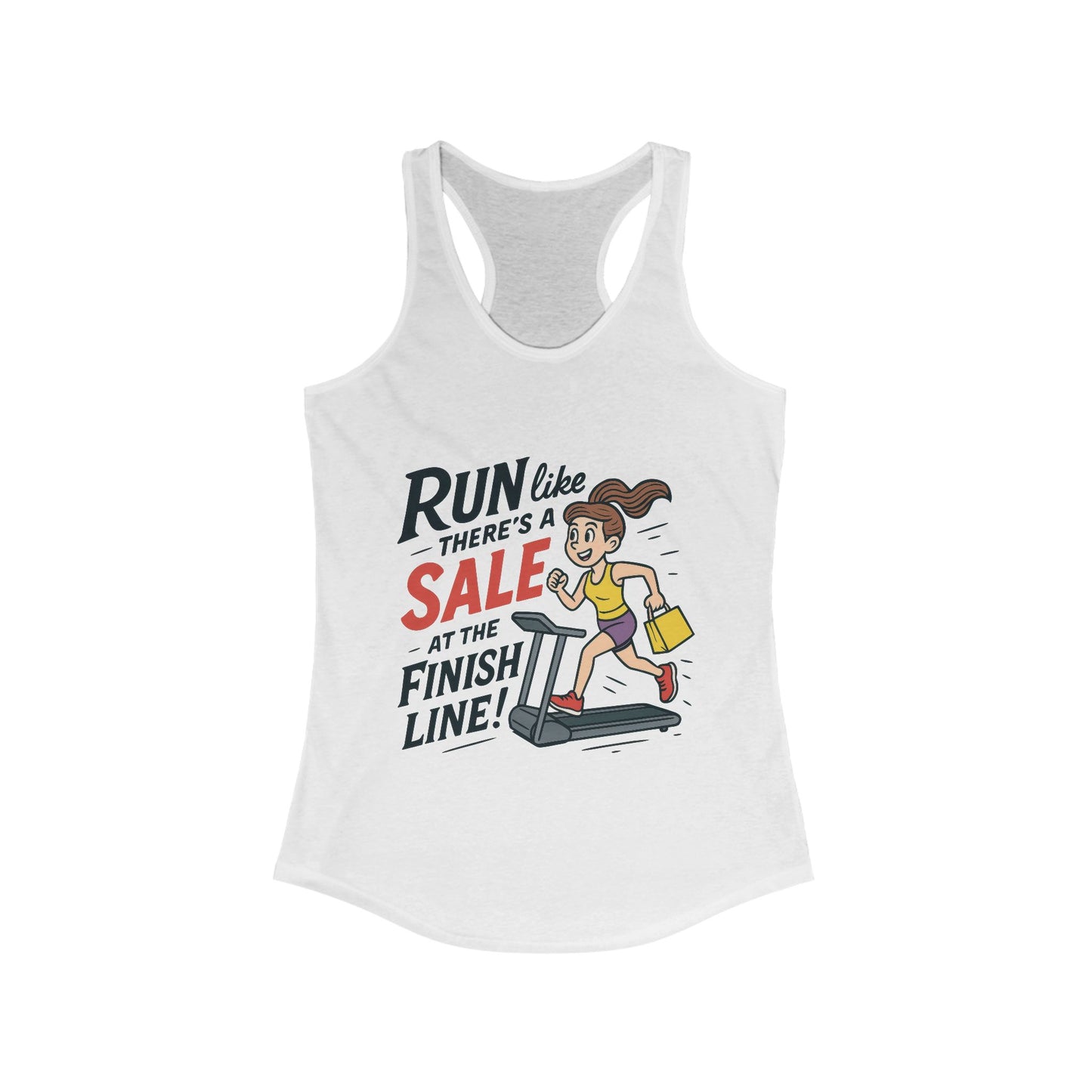 Motivational Fitness Tank Top, Workout Shirt, Gym Tank, Funny Exercise Top, Funny Shopping and Running Tee, Treadmill Runner Shirt for Her