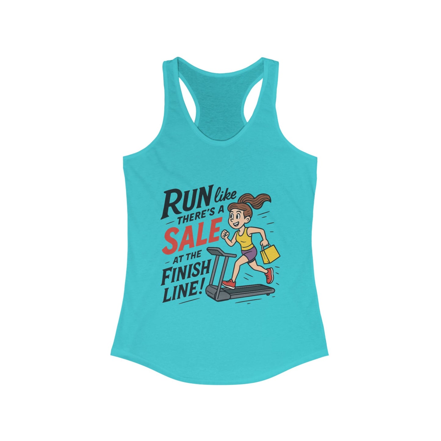 Motivational Fitness Tank Top, Workout Shirt, Gym Tank, Funny Exercise Top, Funny Shopping and Running Tee, Treadmill Runner Shirt for Her