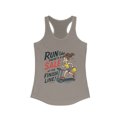 Motivational Fitness Tank Top, Workout Shirt, Gym Tank, Funny Exercise Top, Funny Shopping and Running Tee, Treadmill Runner Shirt for Her