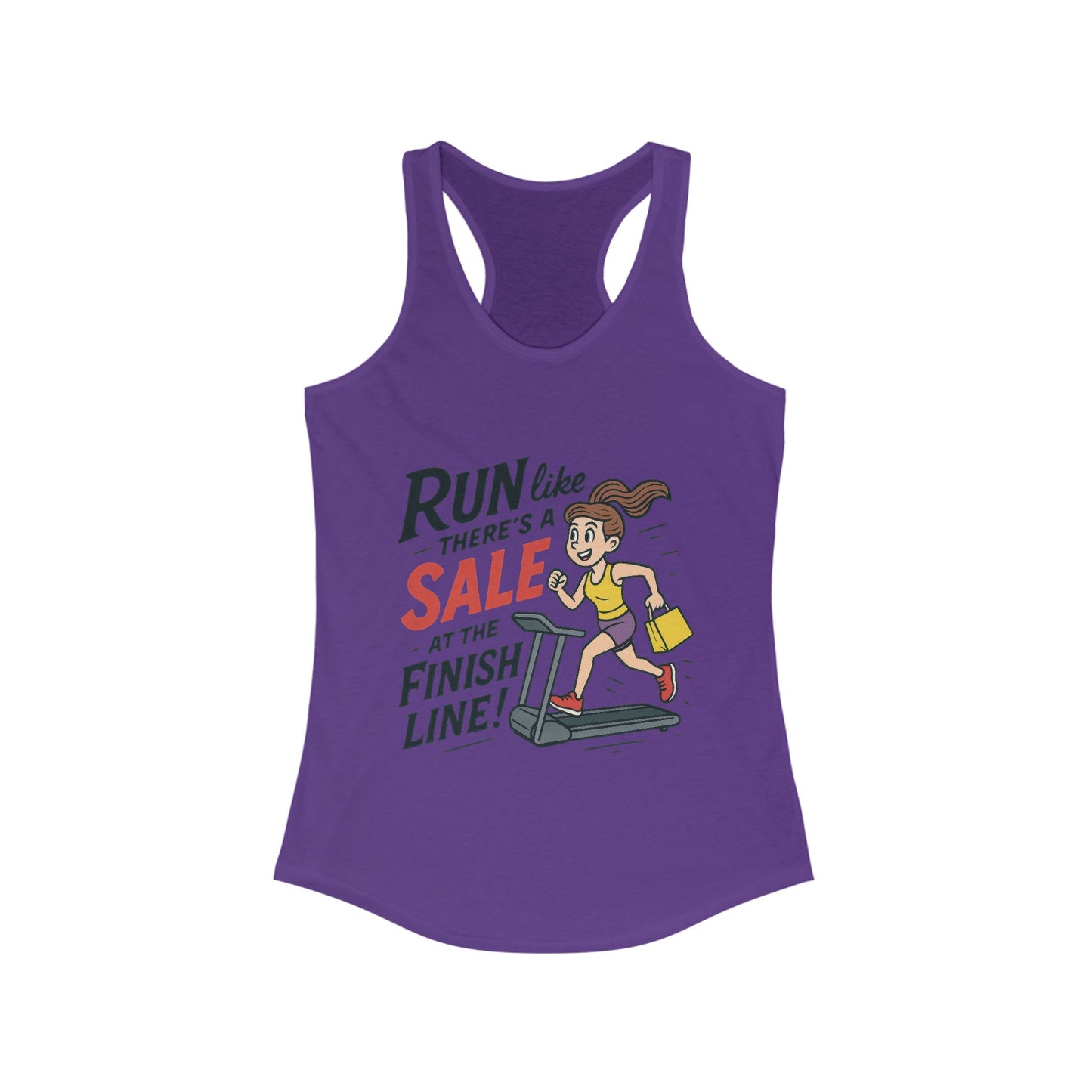 Motivational Fitness Tank Top, Workout Shirt, Gym Tank, Funny Exercise Top, Funny Shopping and Running Tee, Treadmill Runner Shirt for Her