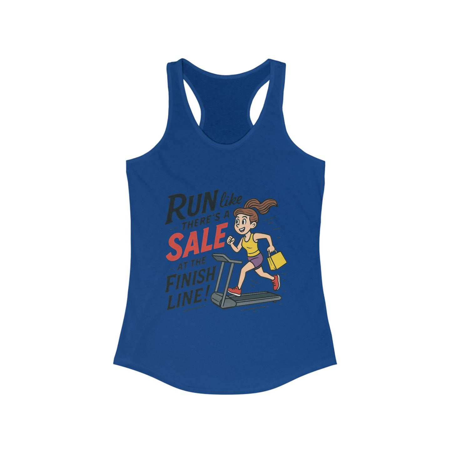 Motivational Fitness Tank Top, Workout Shirt, Gym Tank, Funny Exercise Top, Funny Shopping and Running Tee, Treadmill Runner Shirt for Her