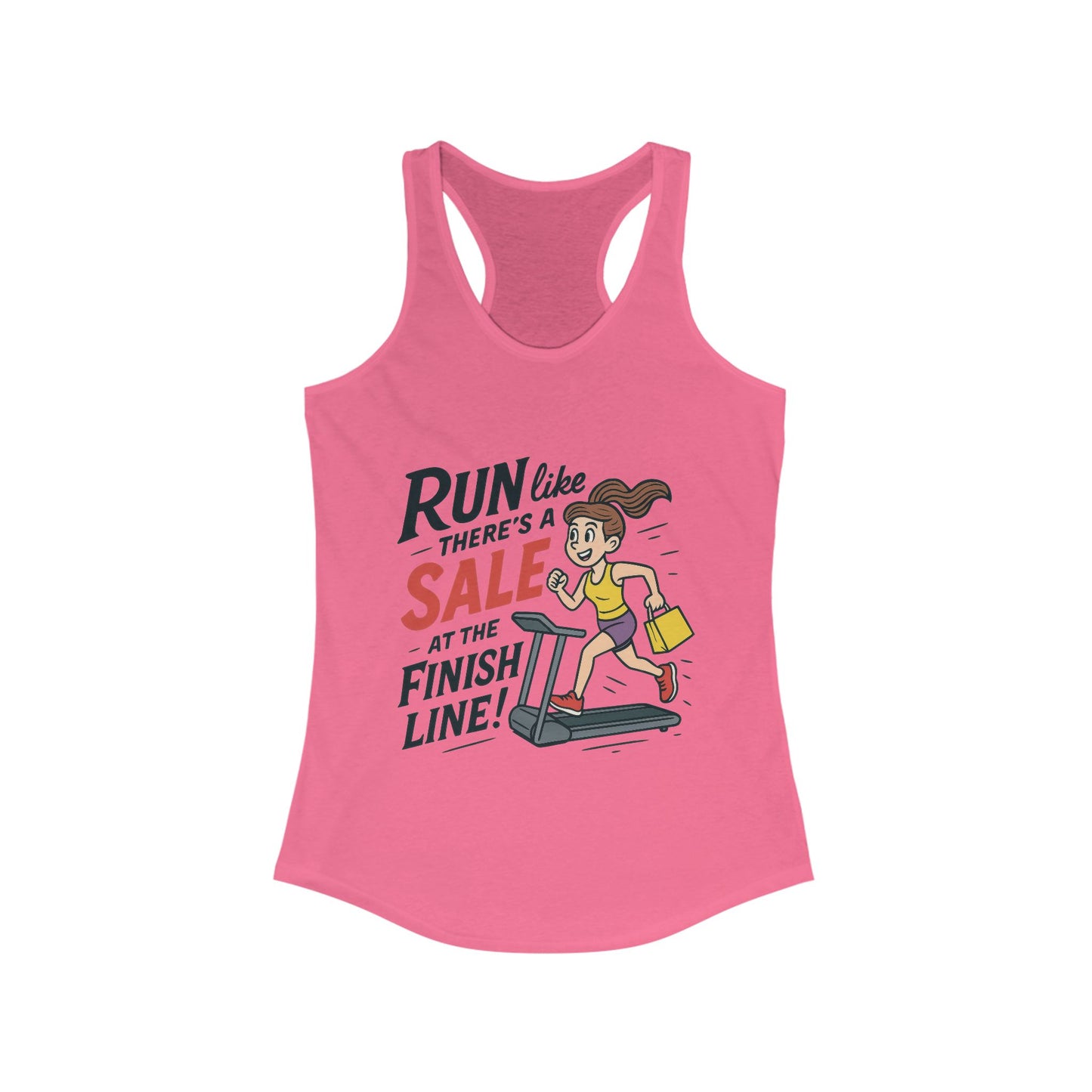 Motivational Fitness Tank Top, Workout Shirt, Gym Tank, Funny Exercise Top, Funny Shopping and Running Tee, Treadmill Runner Shirt for Her
