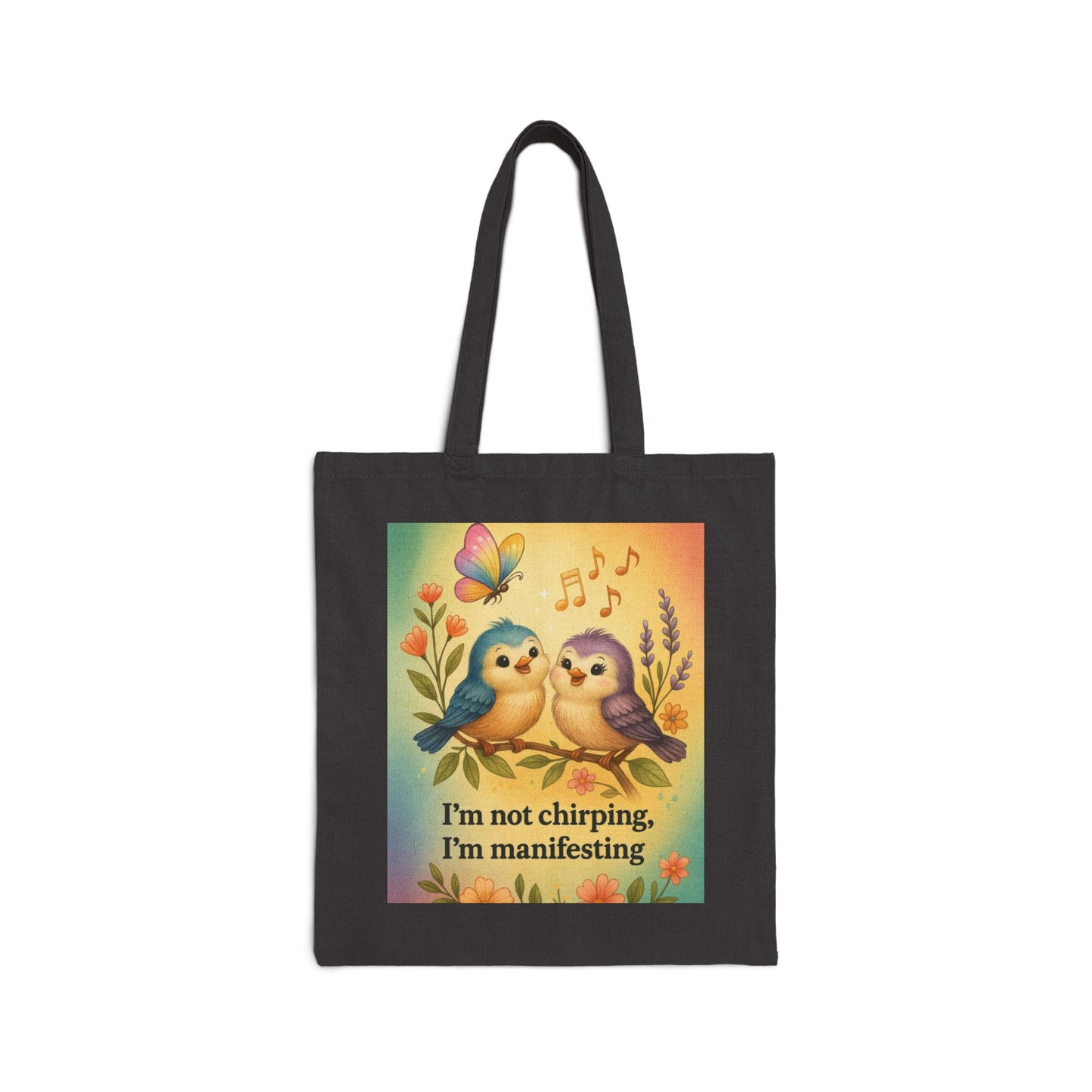 Manifesting Love Tote Bag, Cute Bird Design for Shopping, Eco-Friendly Gift, Spring/Summer Vibes, Perfect for Manifestation, Bird Lover's