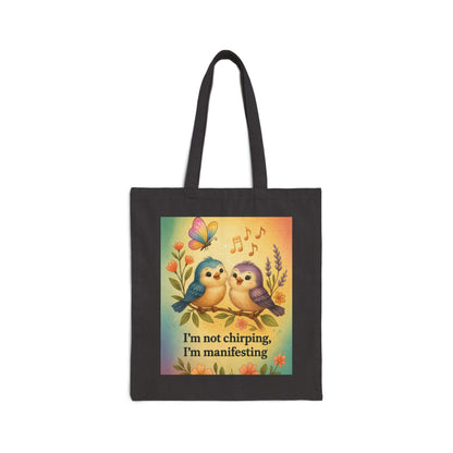 Manifesting Love Tote Bag, Cute Bird Design for Shopping, Eco-Friendly Gift, Spring/Summer Vibes, Perfect for Manifestation, Bird Lover's