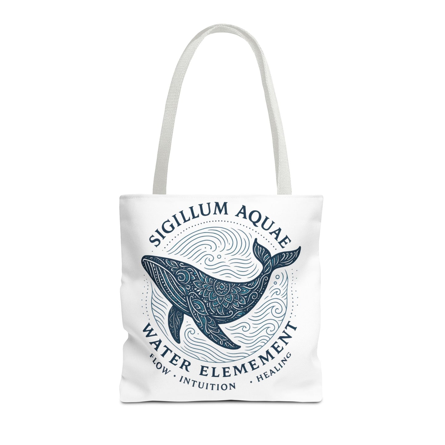 Whale Water Element Tote Bag: Spiritual Gift, Eco-Friendly, Beach Bag, Yoga Accessories, Meditation Essentials, Weekender Bag, Large Bag