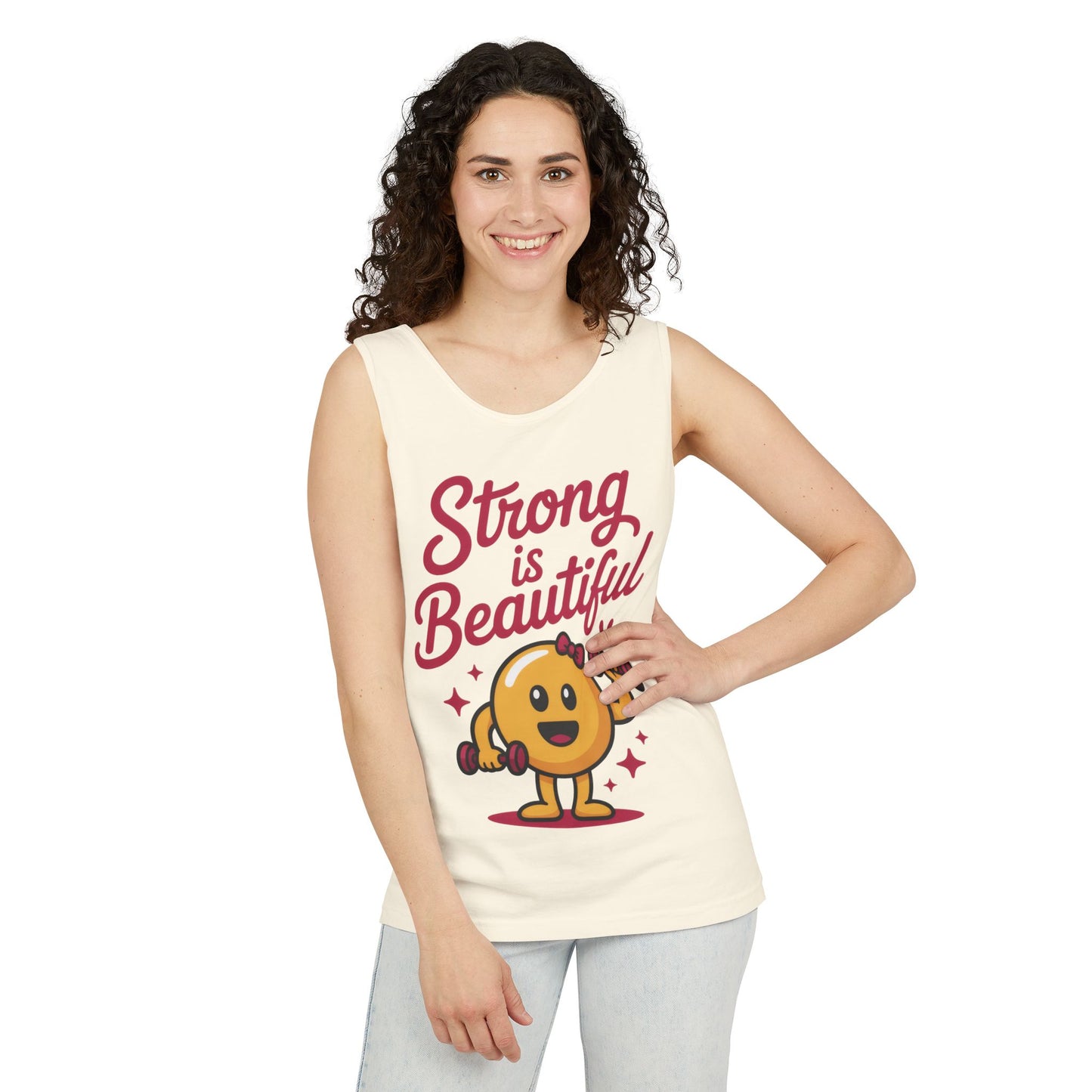 Strong is Beautiful Womens Tank Top, Cute Fitness and Gym Motivation Shirt, Workout Shirt, Exercise Top, Gift for Her, Summer Activewear