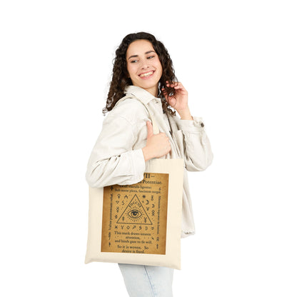 Sigil of Focus and Power Tote Bag, Mystic Eye in Triangle, Attention Drawing Symbol, Witchy Canvas Bag, Occult Gaze Charm