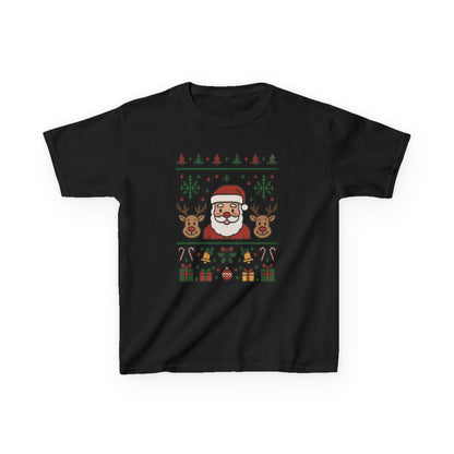 Santa - Reindeer Christmas Shirt for Kids, Cute Holiday Tee, Kids Heavy Cotton™ Tee