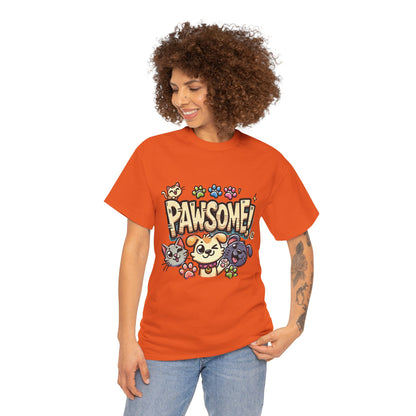 Pawsome Pets Unisex Heavy Cotton Tee, for Pet Lovers, Animal Enthusiasts, Gift for Animal Lovers, Cute Pet Shirt, Fun Animal Tee