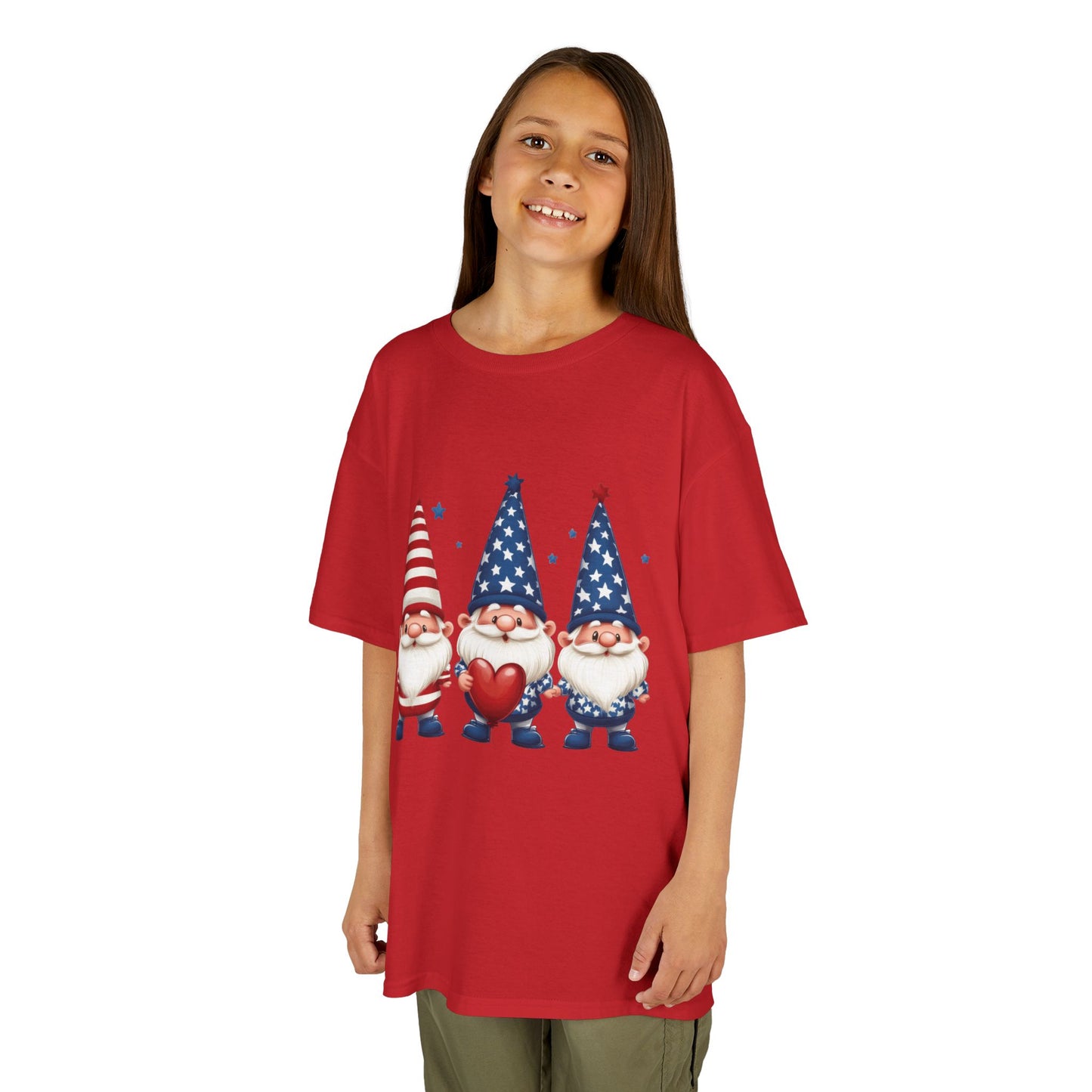 Patriotic Gnome Kids Tee, Cute 4th of July Shirt, Adorable Summer Outfit, Kids Casual Wear, Independence Day Gift