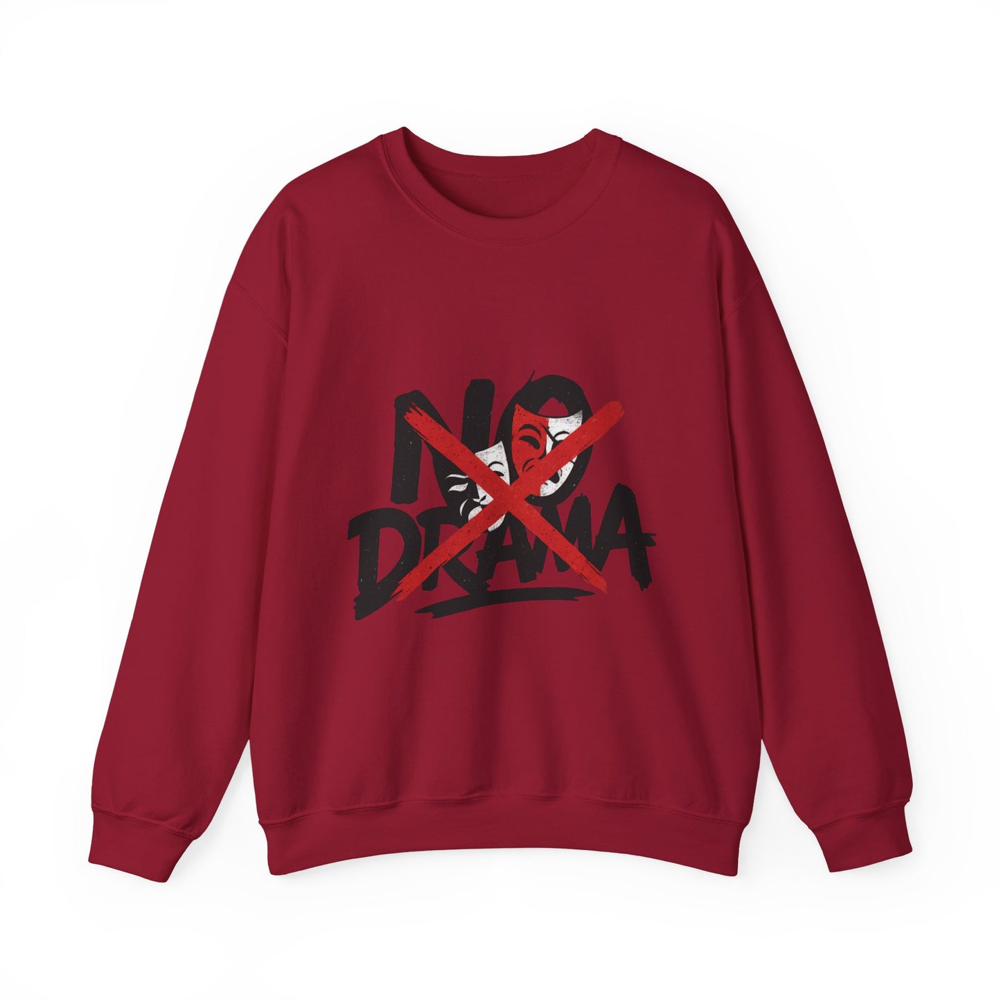 No Drama Mens Crewneck Sweatshirt, Casual Everyday Wear, Gift for Friends, Relaxed Vibes, Comfortable Fashion
