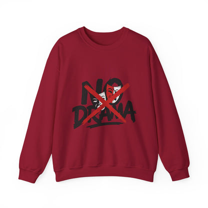 No Drama Mens Crewneck Sweatshirt, Casual Everyday Wear, Gift for Friends, Relaxed Vibes, Comfortable Fashion