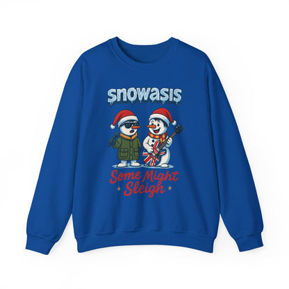 Snowasis Some Might Sleigh Men's Christmas Sweatshirt, Funny Rock Holiday Sweater