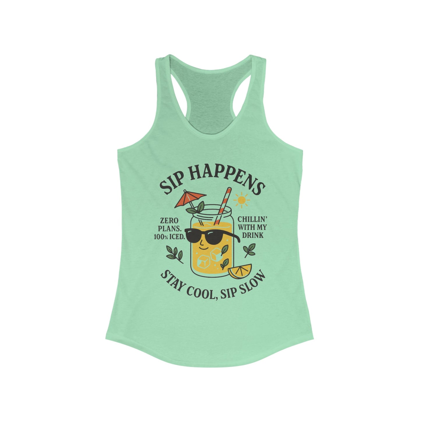 Sip Happens Womens Tank , Funny Summer Drink Graphic Tee, Stay Cool Sip Slow Lemonade Shirt, , Beach Wear, BBQ Parties, Poolside Fun