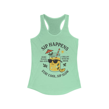 Sip Happens Womens Tank , Funny Summer Drink Graphic Tee, Stay Cool Sip Slow Lemonade Shirt, , Beach Wear, BBQ Parties, Poolside Fun