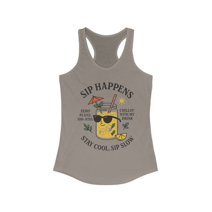 Sip Happens Womens Tank , Funny Summer Drink Graphic Tee, Stay Cool Sip Slow Lemonade Shirt, , Beach Wear, BBQ Parties, Poolside Fun