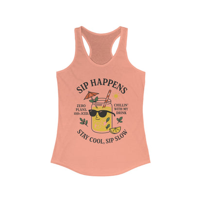 Sip Happens Womens Tank , Funny Summer Drink Graphic Tee, Stay Cool Sip Slow Lemonade Shirt, , Beach Wear, BBQ Parties, Poolside Fun