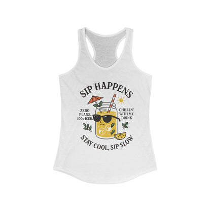 Sip Happens Womens Tank , Funny Summer Drink Graphic Tee, Stay Cool Sip Slow Lemonade Shirt, , Beach Wear, BBQ Parties, Poolside Fun