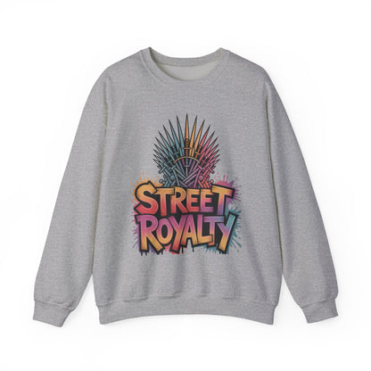 Street Royalty Women's Crewneck Sweatshirt, Graffiti Crown Graphic Pullover, Urban Streetwear Top