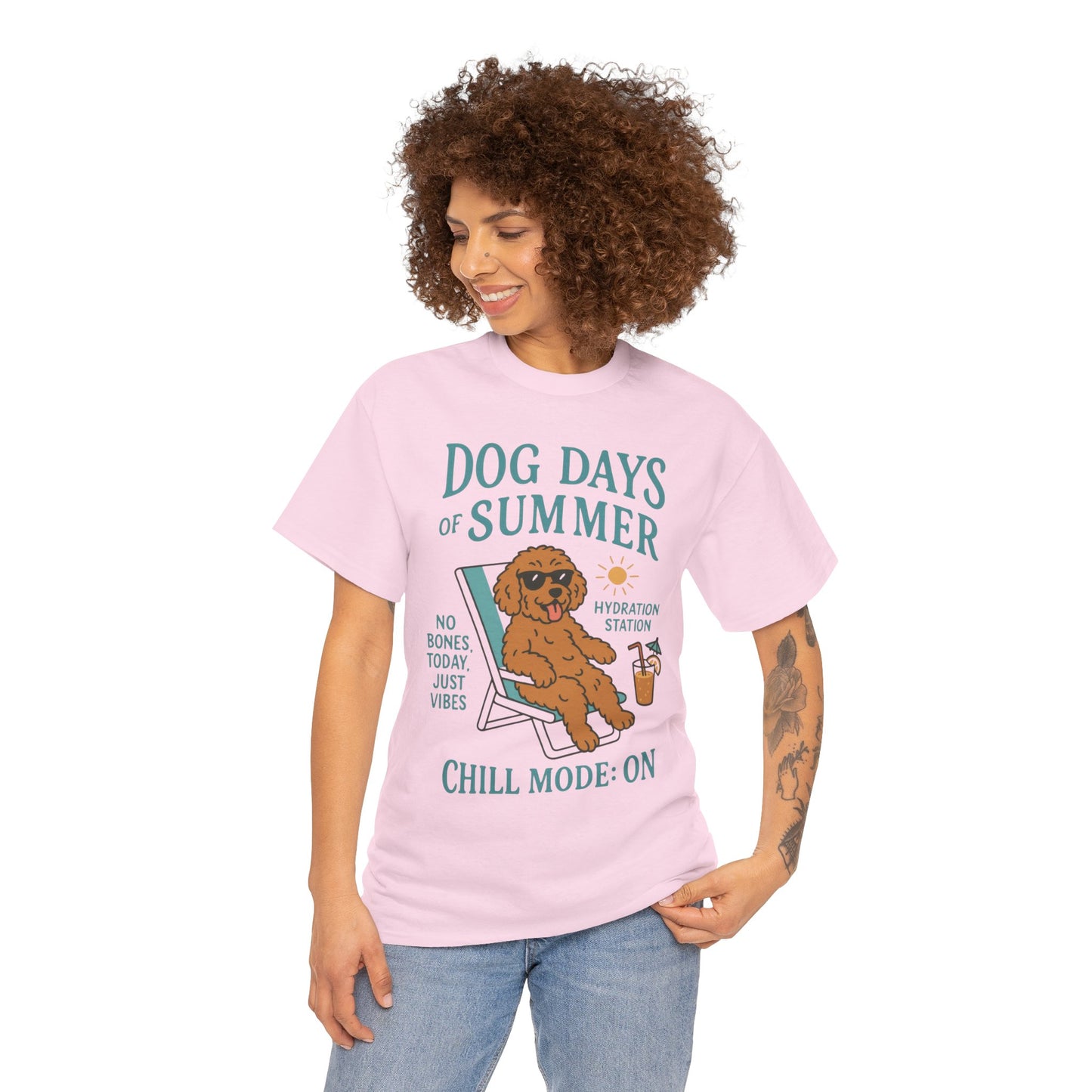 Dog Days of Summer Shirt, Funny Cute Dog Graphic Womens T-Shirt, Chill Mode ON Tee, Summer Puppy Vibes Gift, Dog Lover Gift