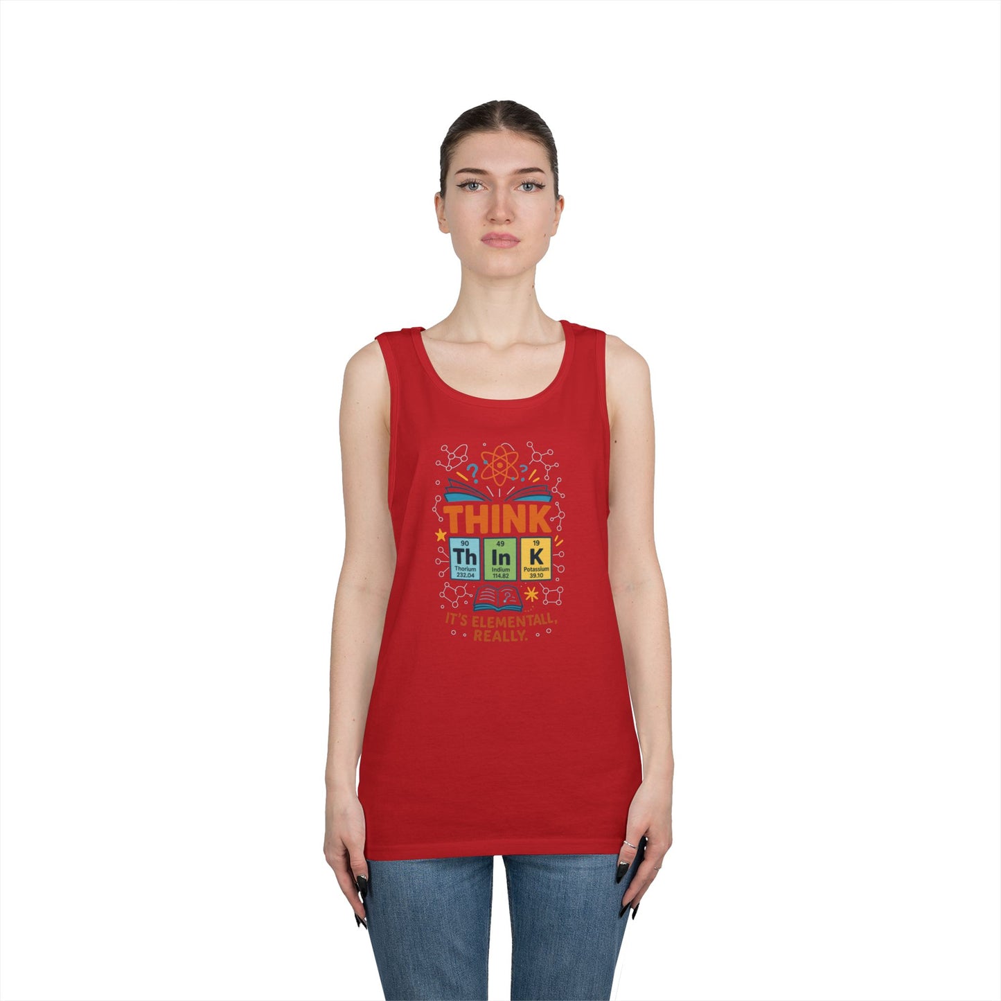 Think Tank Top for Men, Nerdy Chemistry Shirt, Periodic Table Funny Science Tank, Geeky STEM Gift for Him, Science Lovers Gift