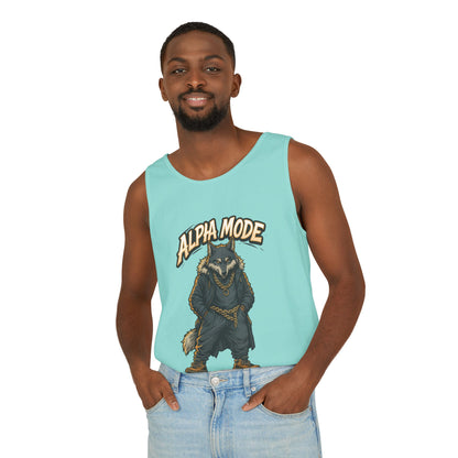 Alpha Mode Wolf Tank Top, Mens Hip Hop Gym Tank, Cool Streetwear Muscle Tank, Savage Wolf Graphic Top, Alpha Male Workout Shirt, Beachwear