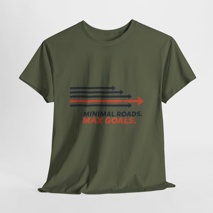 Minimal Roads Max Goals Motivational Mens T-Shirt, Urban Style Graphic Tee