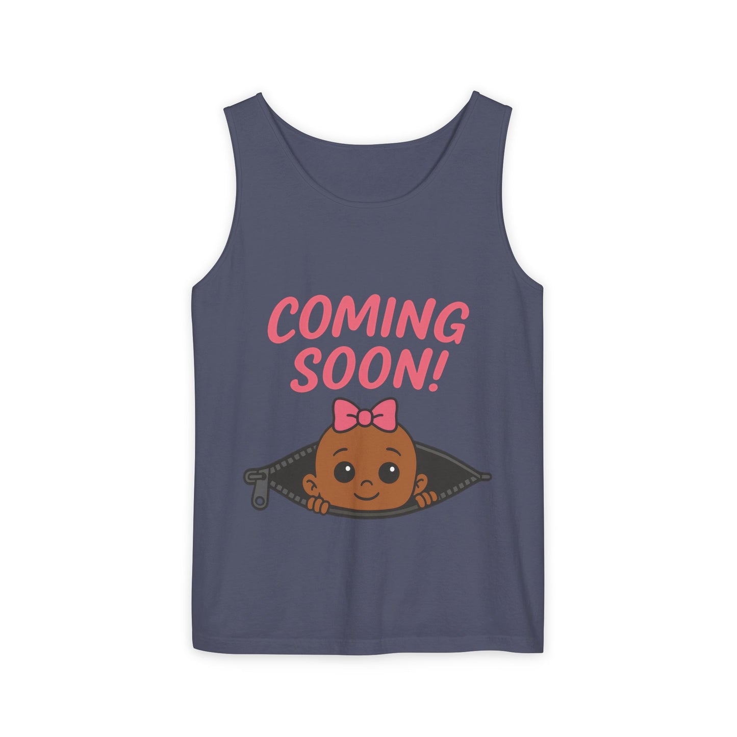Coming Soon Maternity  Tank Top, Cute Baby Girl Pregnancy Announcement Shirt, Expecting Mom Gift, Gender Reveal Tank, Baby Shower Gift
