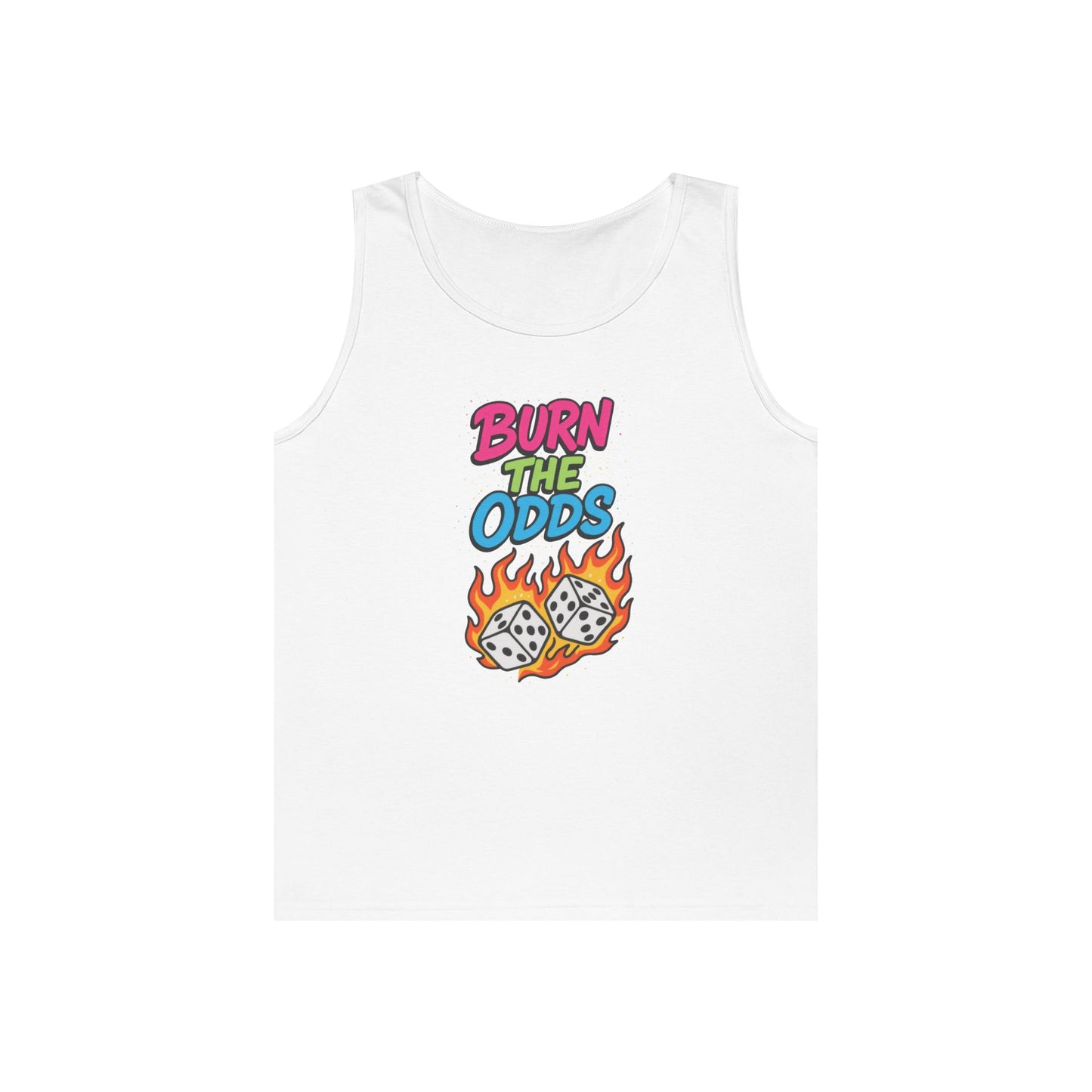 Burn the Odds Tank Top, Casual Summer Wear, Gaming Gift, Dice Design Tee, Gift for Gamers, Funny Tank, Perfect for Parties