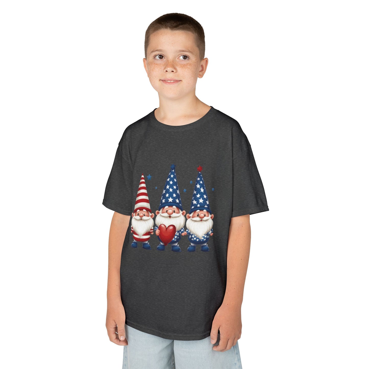 Patriotic Gnome Kids Tee, Cute 4th of July Shirt, Adorable Summer Outfit, Kids Casual Wear, Independence Day Gift
