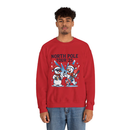 North Pole Tour 25 Men's Christmas Sweatshirt, Funny Rock Band Holiday Jumper