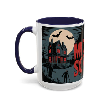 Midnight Screams Mug, Retro Horror Movie Poster Coffee Cup, Gothic Halloween Gift for Horror Lovers, Accent Coffee Mug (11, 15oz)