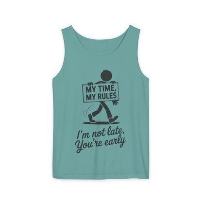 My Time, My Rules Men's Tank Top, Fun Casual Wear for Any Occasion, Relaxed Vibe, Time Management Humor, Self love t shirt