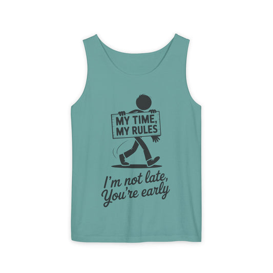My Time, My Rules Men's Tank Top, Fun Casual Wear for Any Occasion, Relaxed Vibe, Time Management Humor, Self love t shirt