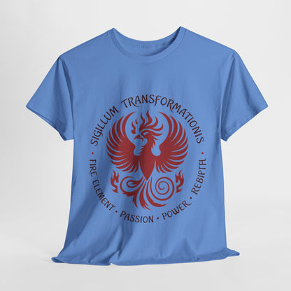 Phoenix Fire Element T-Shirt, Sigillum Transformationis Seal, Passion Power Rebirth Totem, Phoenix Symbol Unisex Tee, Spiritual Tee