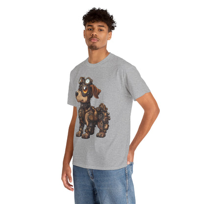 Cyberpunk Pup Design Mens Tee, Steampunk Dog Tee, Dog Lover Gift, Vintage Style, Fun Graphic Tee, Quirky Pet Apparel